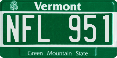 VT license plate NFL951