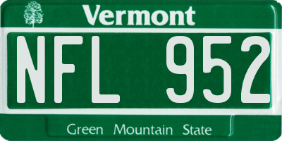 VT license plate NFL952