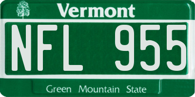VT license plate NFL955