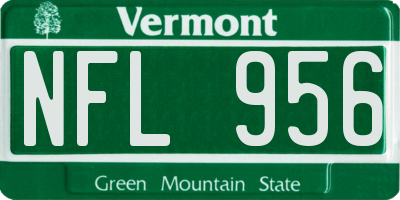 VT license plate NFL956