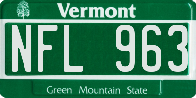 VT license plate NFL963