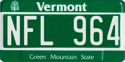 VT license plate NFL964