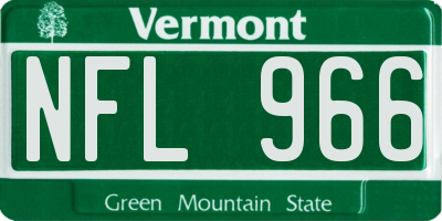 VT license plate NFL966