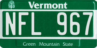 VT license plate NFL967