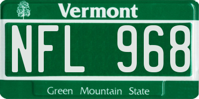 VT license plate NFL968