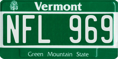 VT license plate NFL969