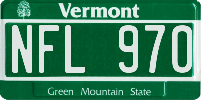 VT license plate NFL970
