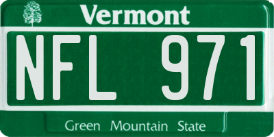 VT license plate NFL971