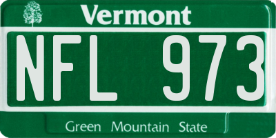 VT license plate NFL973