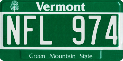 VT license plate NFL974