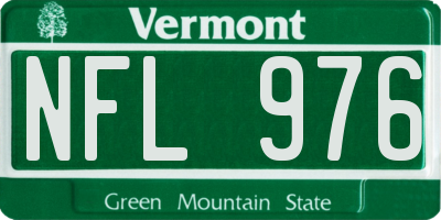 VT license plate NFL976