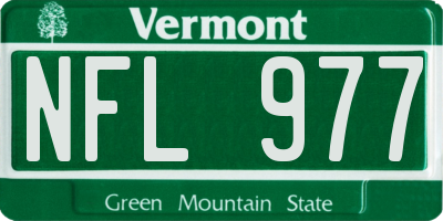 VT license plate NFL977