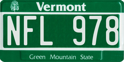 VT license plate NFL978