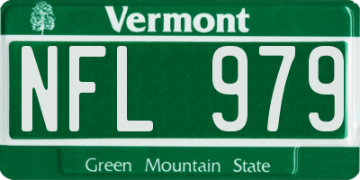 VT license plate NFL979