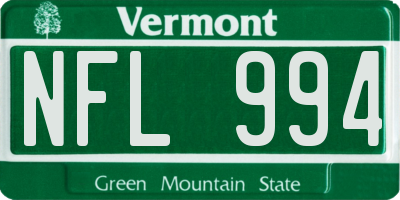 VT license plate NFL994