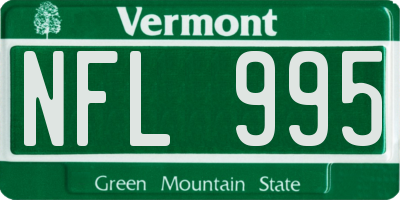 VT license plate NFL995
