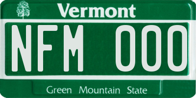 VT license plate NFM000