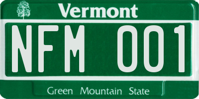 VT license plate NFM001