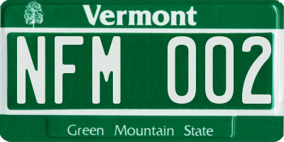 VT license plate NFM002