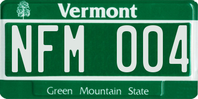 VT license plate NFM004