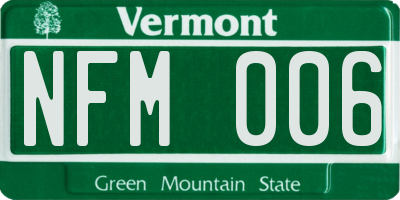 VT license plate NFM006