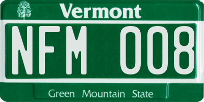 VT license plate NFM008