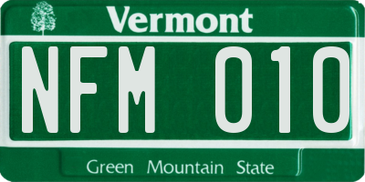 VT license plate NFM010