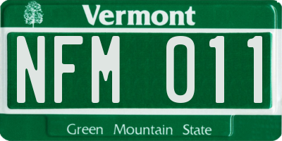 VT license plate NFM011