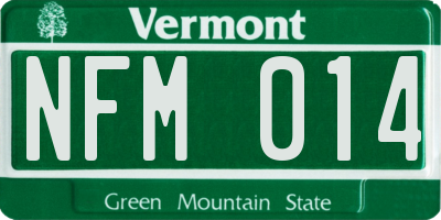 VT license plate NFM014