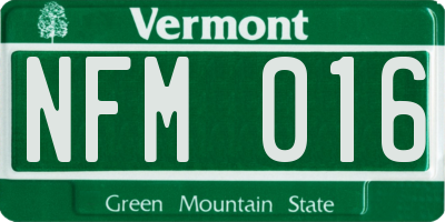 VT license plate NFM016