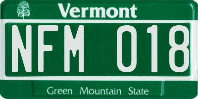 VT license plate NFM018
