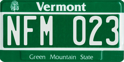 VT license plate NFM023