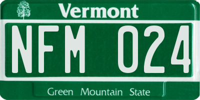 VT license plate NFM024