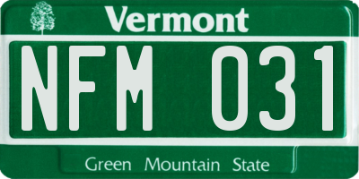 VT license plate NFM031