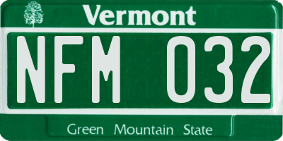 VT license plate NFM032
