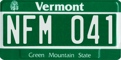VT license plate NFM041