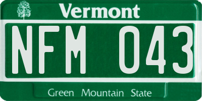VT license plate NFM043
