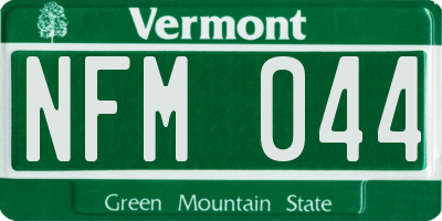 VT license plate NFM044
