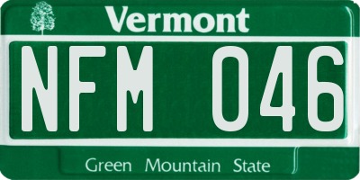 VT license plate NFM046