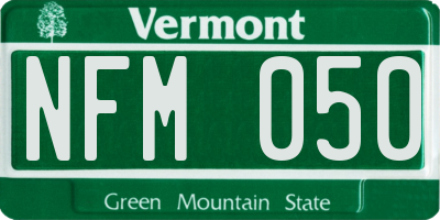 VT license plate NFM050