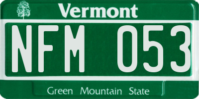 VT license plate NFM053