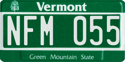 VT license plate NFM055
