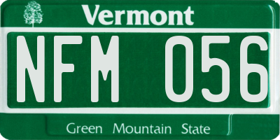 VT license plate NFM056