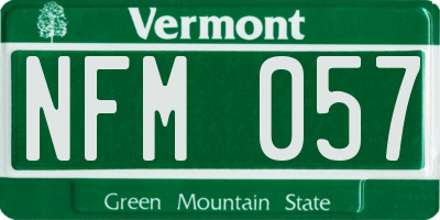 VT license plate NFM057