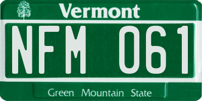 VT license plate NFM061