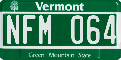 VT license plate NFM064