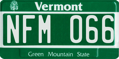 VT license plate NFM066