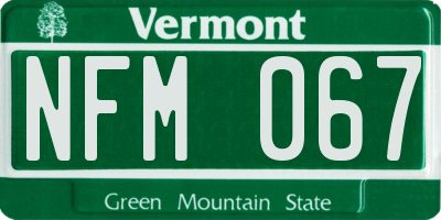 VT license plate NFM067