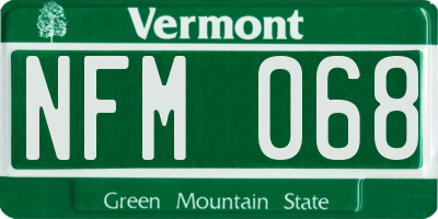 VT license plate NFM068