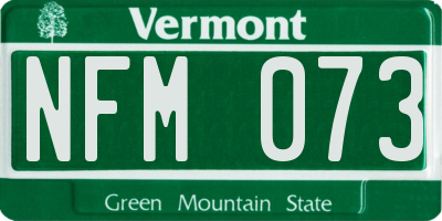 VT license plate NFM073